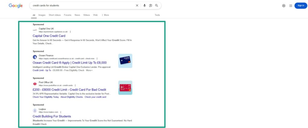 PPC Ads in SERP