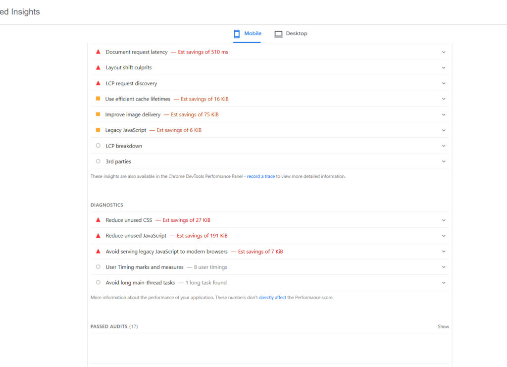 PageSpeed Insights