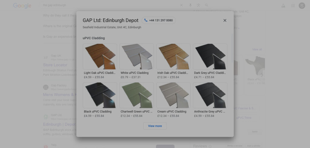 Products in the Local Search